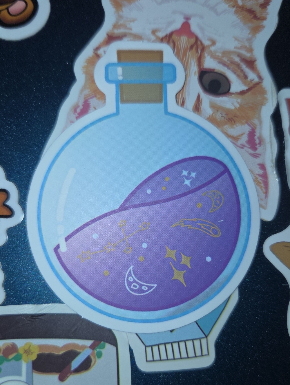 Blue & Purple Cat Potion Sticker - Unbranded